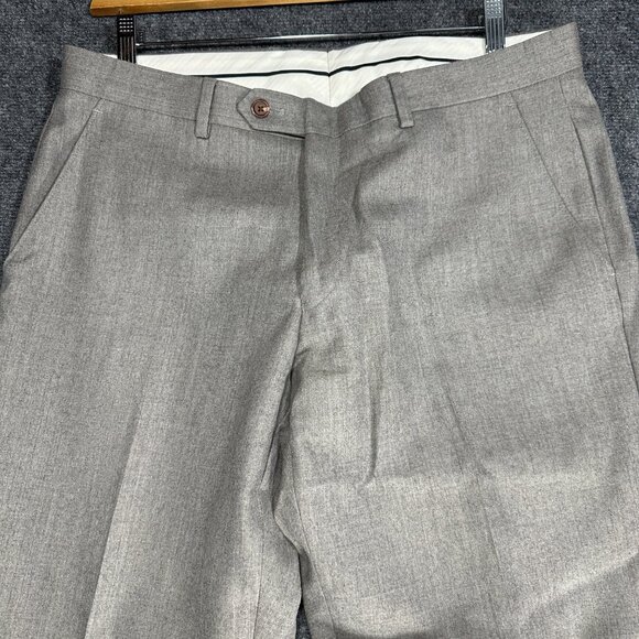 Lauren Ralph Lauren Pants Men 34 Trim Fit Gray Wool Flat Pockets Straight Leg - Picture 3 of 6